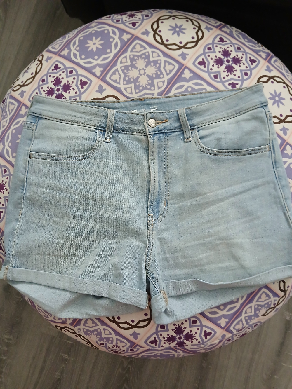 Old Navy Light Blue Denim Roll-Cuff Shorts